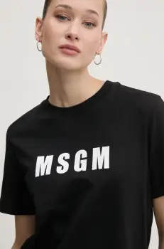 MSGM tricou din bumbac femei, culoarea negru, 3841MDM92.257002 imagine