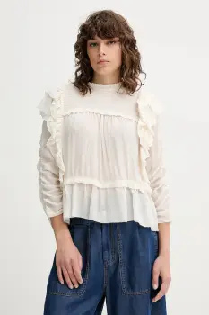 MUNTHE bluza CRISP culoarea bej, uni, 252100225231 imagine