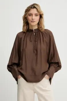 MUNTHE bluza cu matase ROSEBERGER culoarea maro, uni, 254102925427 imagine