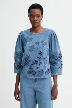 MUNTHE bluza din bumbac BRAMBLE imagine