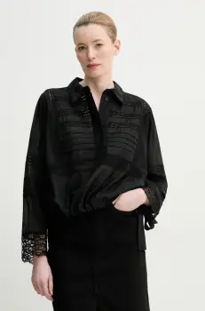 MUNTHE bluza FERDIE femei, culoarea negru, neted, 251102025128 imagine