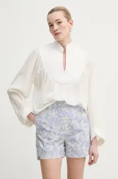 MUNTHE bluza FRANTZ femei, culoarea bej, cu imprimeu, 251100525130 imagine