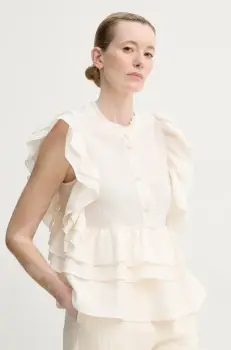 MUNTHE bluza FULTON femei, culoarea bej, neted, 251104325132 imagine