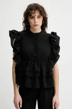 MUNTHE bluza FULTON femei, culoarea negru, neted, 251104325132 imagine