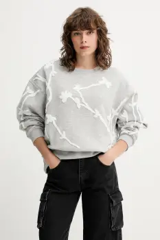 MUNTHE bluza PAWI culoarea gri, cu imprimeu, 252111325262 imagine