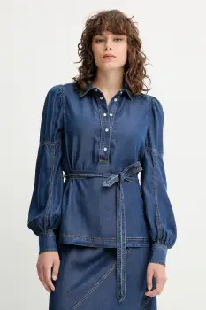 MUNTHE bluza PIKINE culoarea bleumarin, uni, 252101525207 imagine