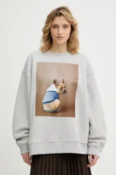 MUNTHE bluza ROULA culoarea gri, cu imprimeu, 254113025466 imagine