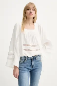 MUNTHE bluza UROSE culoarea alb, uni, 255101825521 imagine