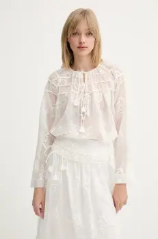 MUNTHE bluza UZZA culoarea alb, cu imprimeu, 255102525525 imagine