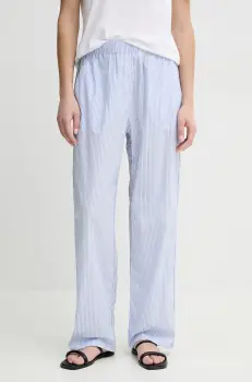 MUNTHE pantaloni de bumbac FIDDA femei, lat, high waist, 251142725126 imagine