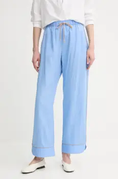 MUNTHE pantaloni din amestec de in UKAVA drept, high waist, 255140525523 imagine