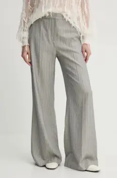 MUNTHE pantaloni EILEEN femei, culoarea gri, lat, high waist, 244142224410 imagine