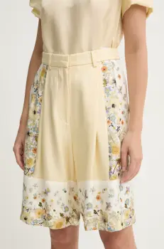 MUNTHE pantaloni scurti din matase FABIANE culoarea bej, modelator, high waist, 251140125118 imagine