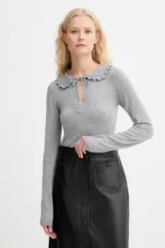 MUNTHE pulover de lana LIVO culoarea gri, light, 253161525373 imagine