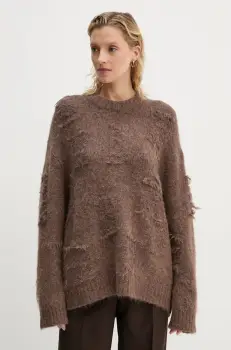 MUNTHE pulover de lana TACCU femei, culoarea maro, 243160724373 imagine