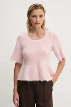 MUNTHE pulover de lana TAISA femei, culoarea roz, light, 243160624373 imagine