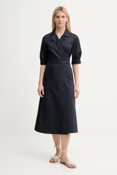 MUNTHE rochie BOBULA culoarea bleumarin, midi, evazati, 247131524712 imagine