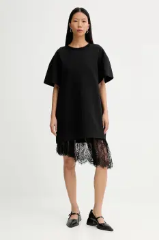 MUNTHE rochie din bumbac ROSIE culoarea negru, 254132025426 imagine