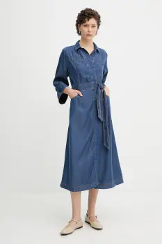 MUNTHE rochie din denim PRESCOTT midi, evazati, 252134025207 imagine