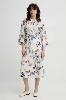 MUNTHE rochie FREILEIF culoarea bej, midi, drept, 251132325121 imagine