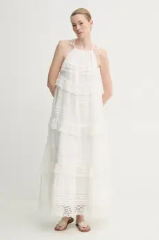 MUNTHE rochie FUENTA culoarea bej, maxi, evazati, 251132225128 imagine