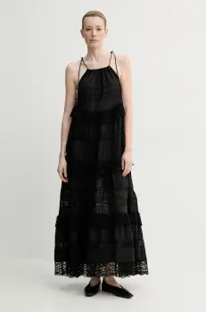 MUNTHE rochie FUENTA culoarea negru, maxi, evazati, 251132225128 imagine