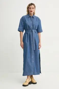 MUNTHE rochie jeans FIA maxi, evazati, 251134425104 imagine