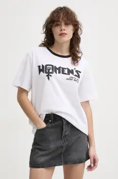 MUNTHE tricou din bumbac FILISHA femei, culoarea alb, 251111525166 imagine