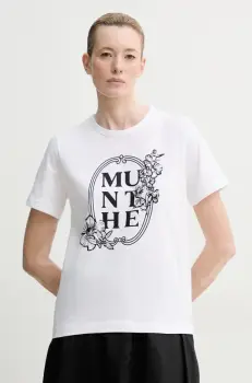 MUNTHE tricou din bumbac FYNELLA femei, culoarea alb, 251110925160 imagine