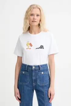 MUNTHE tricou din bumbac LACIN culoarea alb, 253110125360 imagine