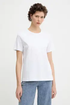 MUNTHE tricou din bumbac PIRIS culoarea alb, 252110525260 imagine