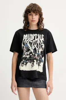 MUNTHE tricou din bumbac PRIZE culoarea negru, 252110325260 imagine