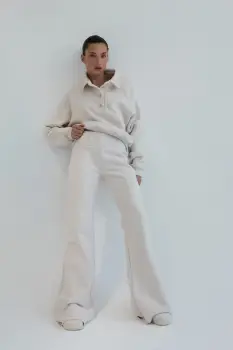 Muuv. pantaloni evazati flare pentru femei, din bumbac LE PUMP imagine