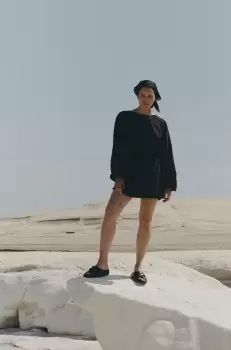 MUUV. rochie din bumbac Sukienka Krotka Aje culoarea negru, mini, drept imagine