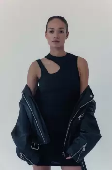 MUUV. rochie LARME culoarea negru, mini, mulata imagine