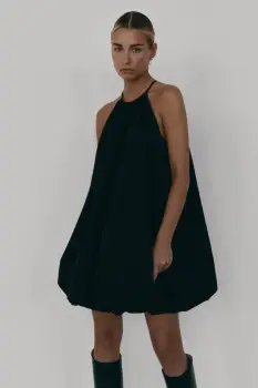 MUUV. rochie LOU culoarea negru, mini, oversize imagine