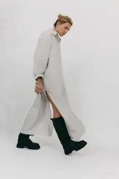 MUUV. rochie MEIE culoarea gri, maxi, oversize imagine