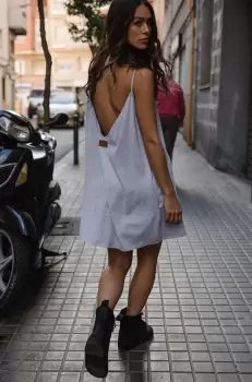 MUUV. rochie Sukienka #surfgirl culoarea gri, mini, oversize imagine