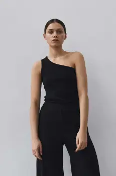 MUUV. tricou din amestec de lana SUIS culoarea negru, cold shoulder imagine