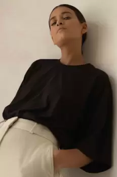 MUUV. tricou din bumbac femei, culoarea maro imagine