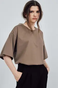 MUUV. tricou din bumbac READY TO WEAR culoarea bej imagine