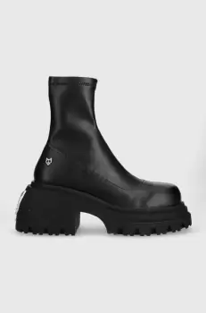 Naked Wolfe botine Secret femei, culoarea negru, cu toc drept imagine