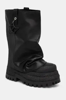 Naked Wolfe ghete de piele Disturb femei, culoarea negru, cu platforma, Disturb Leather Black imagine