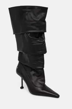 Naked Wolfe ghete de piele Vern femei, culoarea negru, cu toc cui, Vern Nappa Prince Leather Black imagine