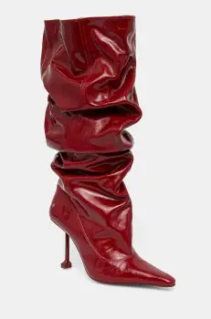 Naked Wolfe ghete de piele Vern femei, culoarea rosu, cu toc cui, Vern Crinkle Patent Leather Red imagine