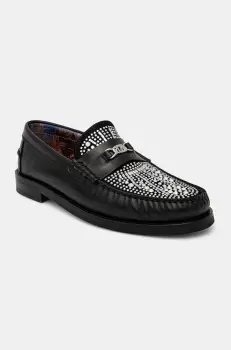 Naked Wolfe mocasini de piele Roma barbati, culoarea negru, Roma Black Diamond imagine