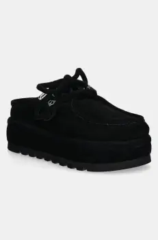 Naked Wolfe papuci din piele intoarsa Blizzard culoarea negru, Blizzard Suede Shearling Black imagine