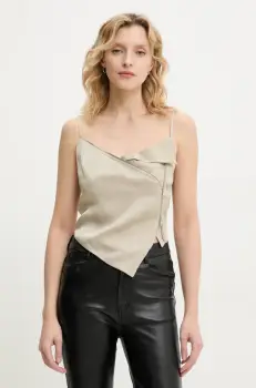 Nanushka bluza ZORKA femei, culoarea bej, uni, NW25RSTP18972 imagine