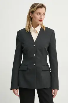 Nanushka geaca de lana LENKE culoarea gri, un singur rand de nasturi, neted, NW25RSOW15094 imagine