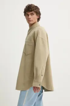 Nanushka geaca de lana MARTIN culoarea verde, de tranzitie, oversize, NM24PFJK00962 imagine